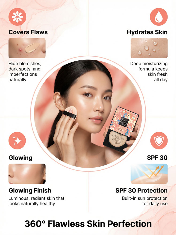 【As seen on celebrities!】🏆Pink Deer Mushroom Cushion BB Cream——🔥Only 100 units—sale closes once sold out. Act fast!