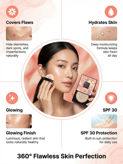 【As seen on celebrities!】🏆Pink Deer Mushroom Cushion BB Cream——🔥Only 100 units—sale closes once sold out. Act fast!