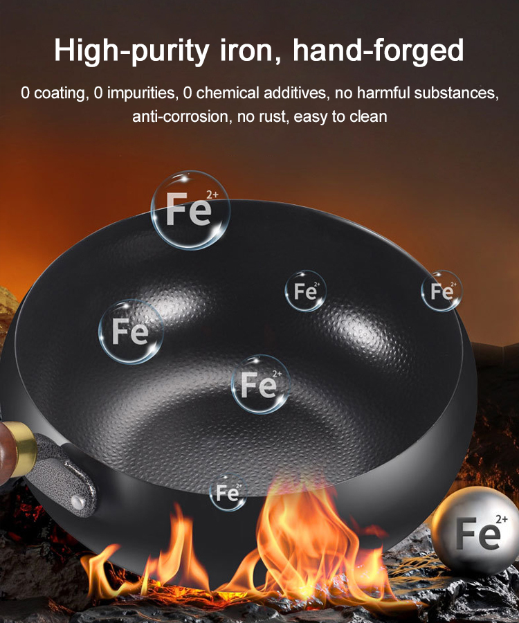 [No rust and no sticking for 100 years] 🔥 Iron-supplemented pure iron non-stick pot