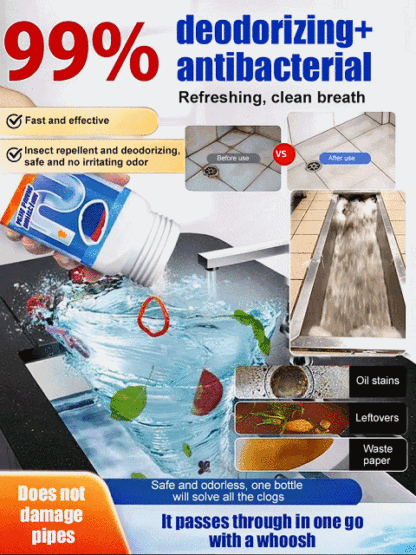 【Unclogs in 20 Seconds】💦🌊Powerful drain cleaner co-developed by a top chemical engineering school and a professional cleaning brand!