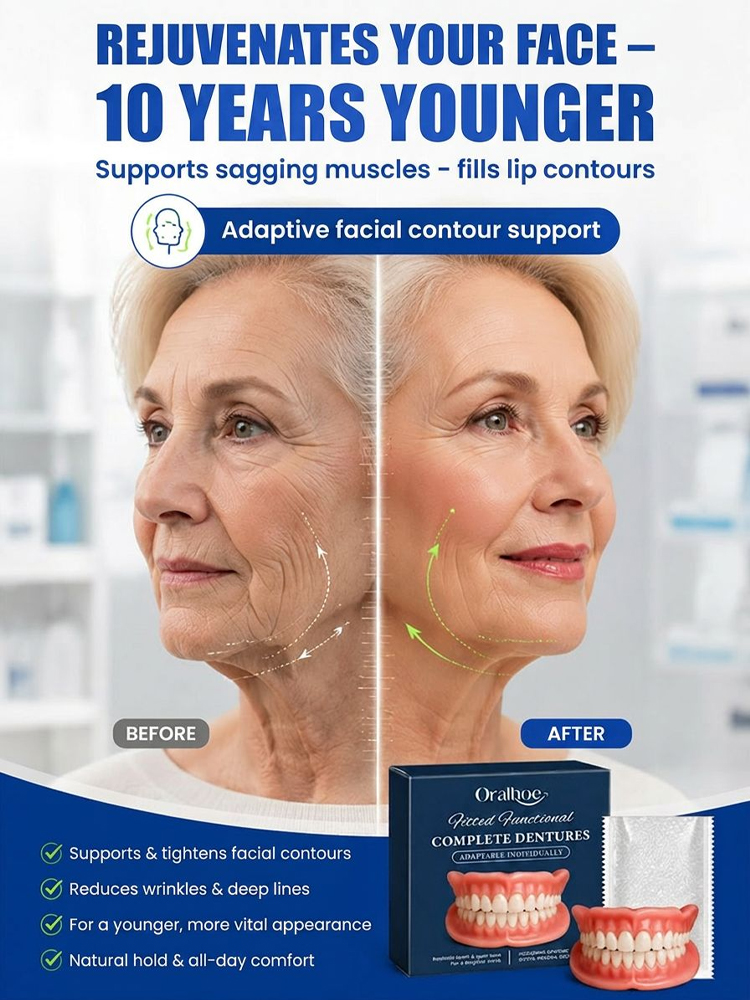 Next-Gen Smart Soft Silicone Dentures | 30-Sec At-Home Custom Fit for an Instantly Youthful, Confident Smile!
