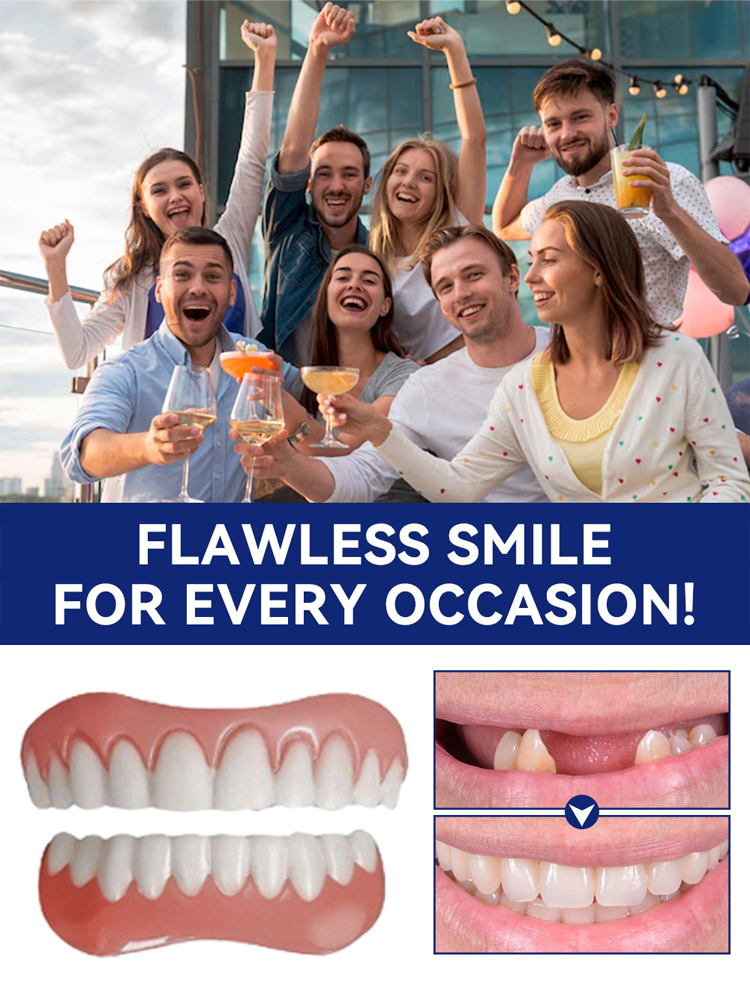 Invisible Upper & Lower Cosmetic Denture Set (with gum line + free gel)—installs in 1 second, comfortable, and stays secure for 48 hours!