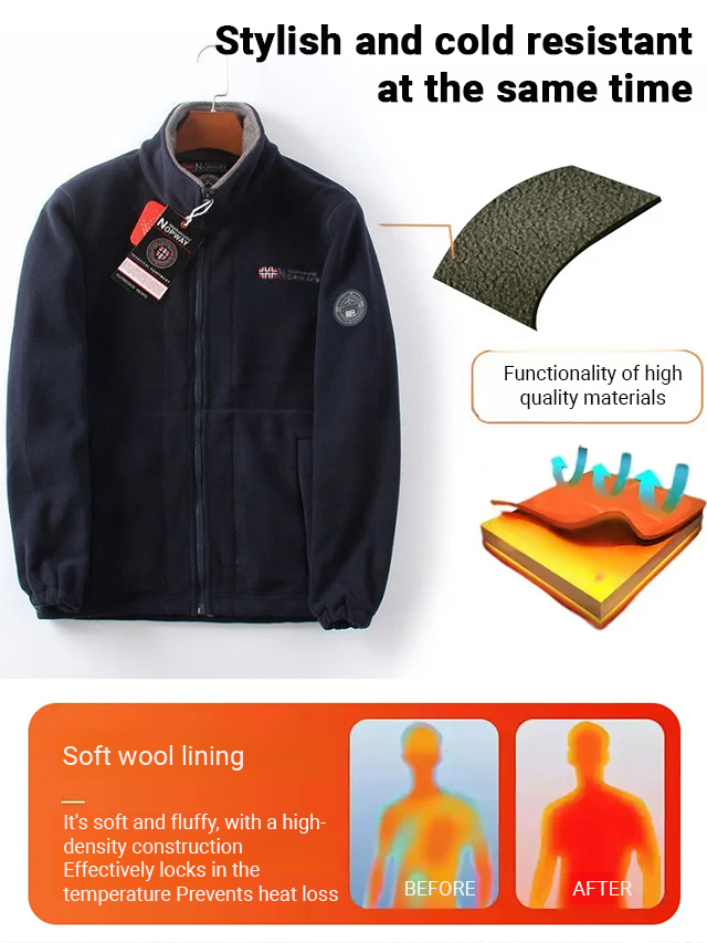 Warm even at -40°C! 🔥Norwegian double-faced wool jacket.✈️Ships directly from Norway—air delivery, lightning fast!