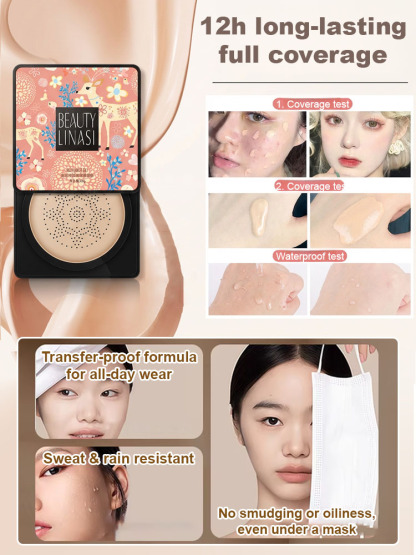 【As seen on celebrities!】🏆Pink Deer Mushroom Cushion BB Cream——🔥Only 100 units—sale closes once sold out. Act fast!