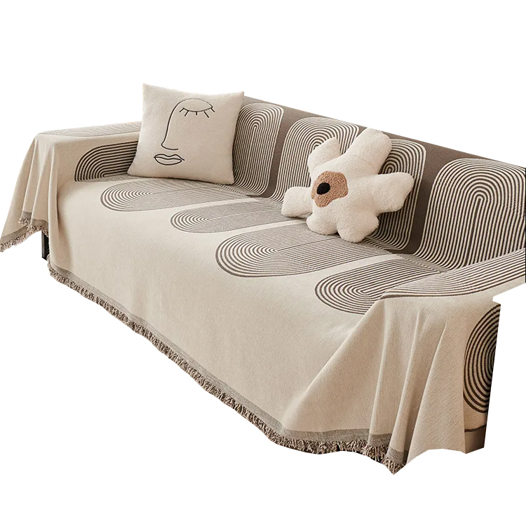 Double sided chenille sofa cover