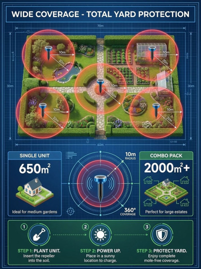 PestLab™ Solar Rodent Repeller: Plug & Play for 10-Year Pest-Free Protection!