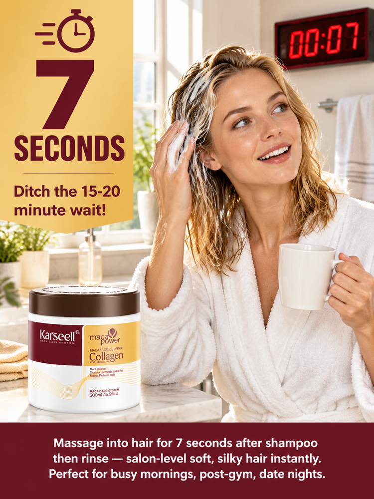 Karseell™  Deep Sea Collagen Hair Mask | 7-Sec Rescue for Salon-Quality Liquid Hair!