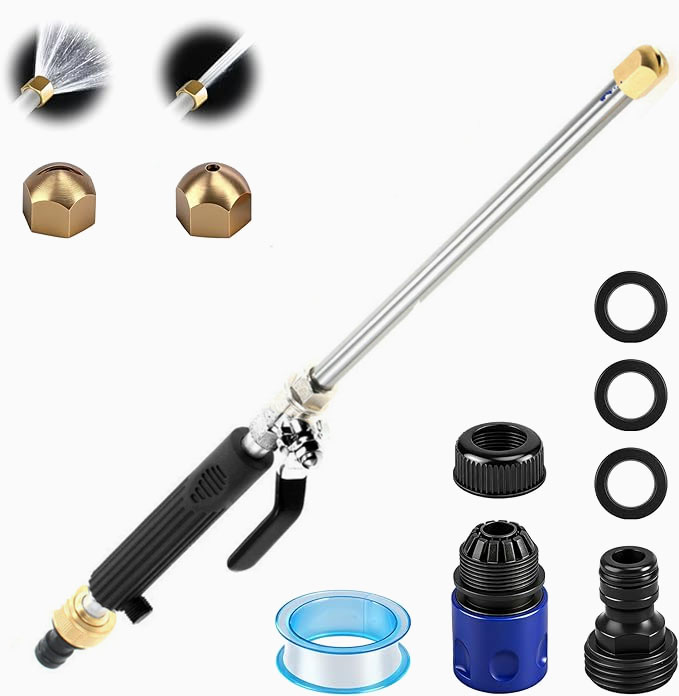 Aerospace-Grade Turbo Wand: Turns any hose into a power washer, blasting away 20-year grime in just 30s!