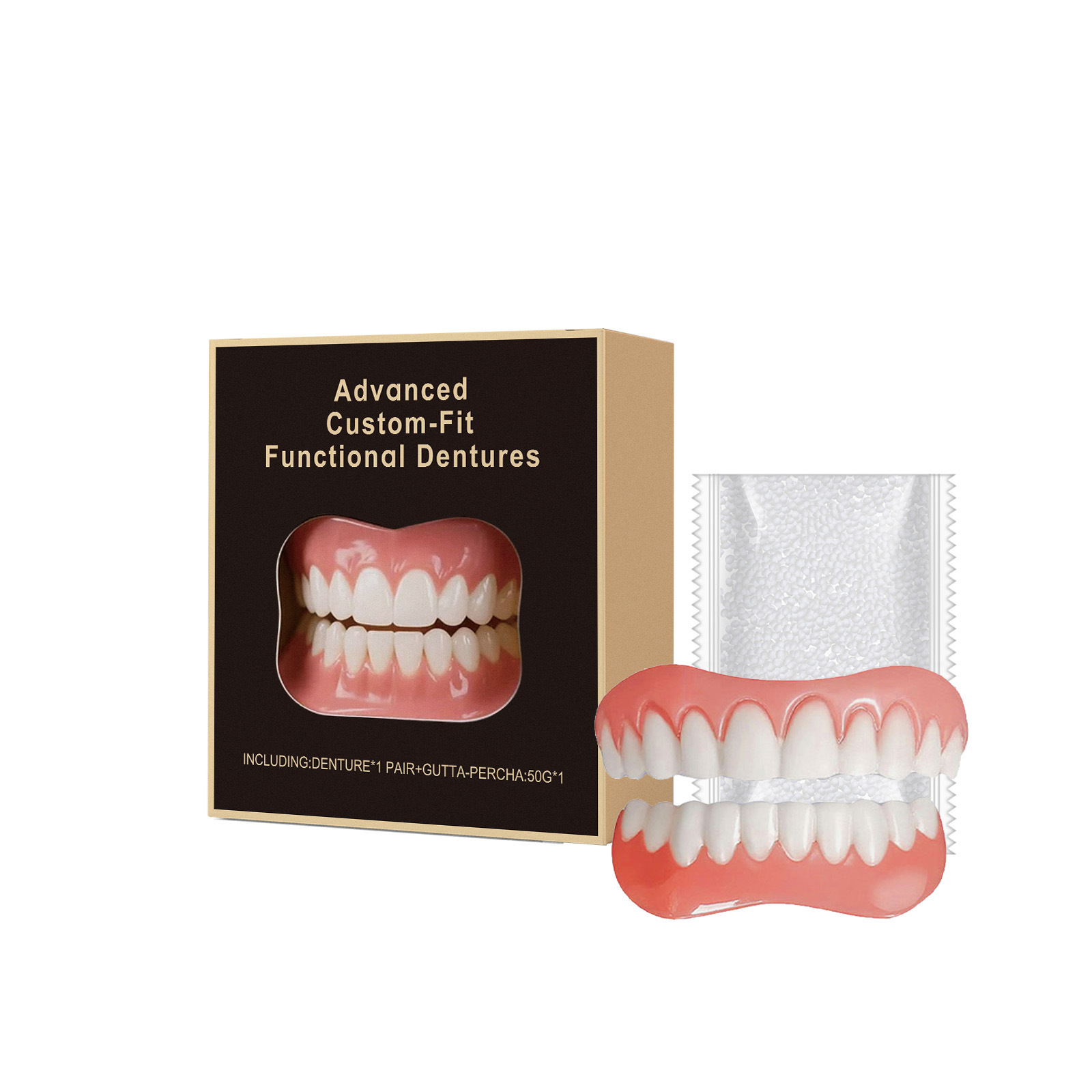 🏆Cosmetic denture sets—installs in 1 second, secure & stays put.
