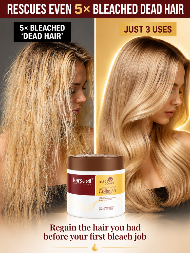 Karseell™  Deep Sea Collagen Hair Mask | 7-Sec Rescue for Salon-Quality Liquid Hair!
