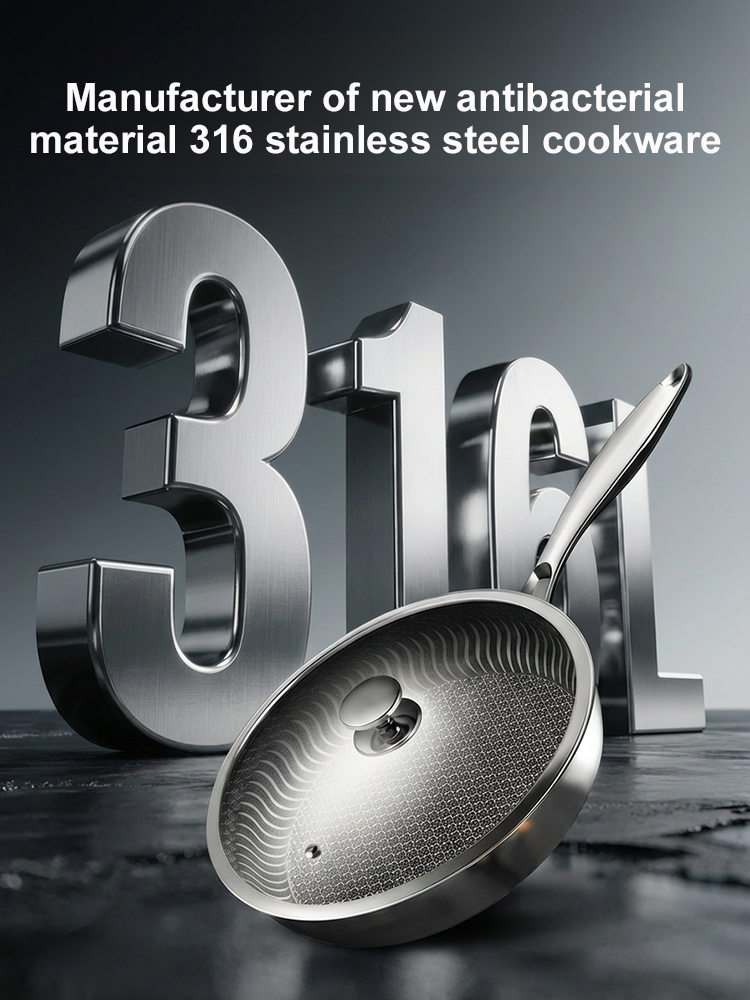 A century-old masterpiece: 316L stainless steel pan with Japanese honeycomb texture—truly non-stick, no coating, no fumes, no toxins. Healthy cooking, perfected.