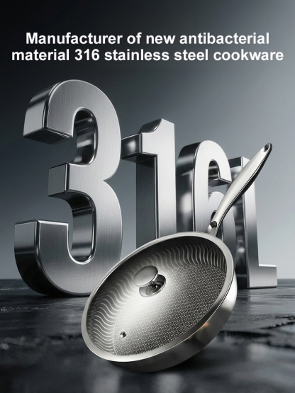 A century-old masterpiece: 316L stainless steel pan with Japanese honeycomb texture—truly non-stick, no coating, no fumes, no toxins. Healthy cooking, perfected.