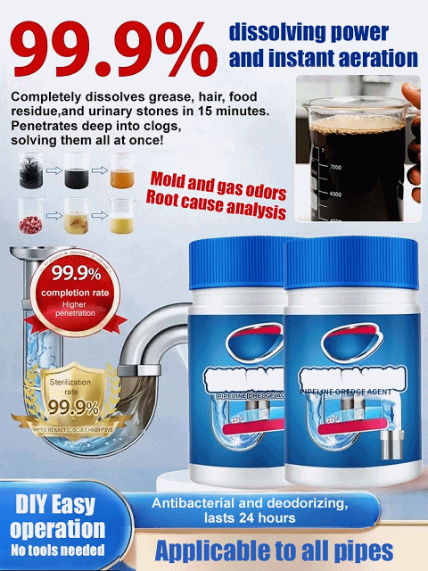 【Unclogs in 20 Seconds】💦🌊Powerful drain cleaner co-developed by a top chemical engineering school and a professional cleaning brand!