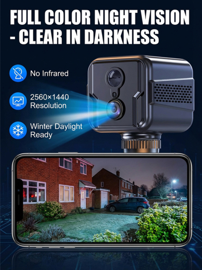 4K ultra HD mini camera for day & night!✅【No wiring, no network—plug and play! and 0 monthly fees!💰】