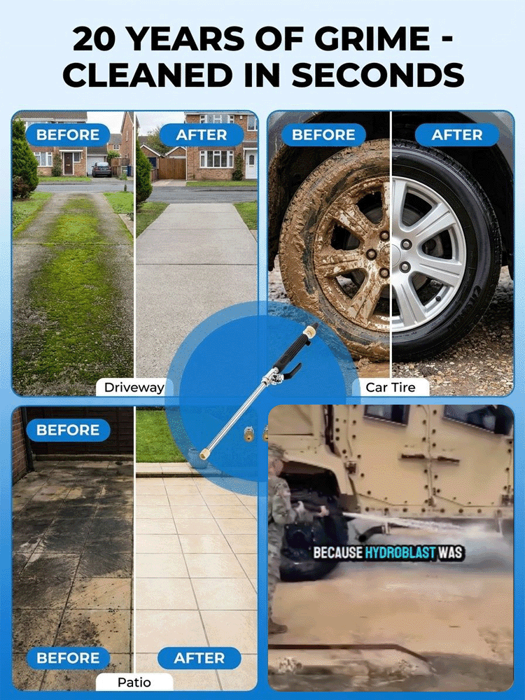 Aerospace-Grade Turbo Wand: Turns any hose into a power washer, blasting away 20-year grime in just 30s!