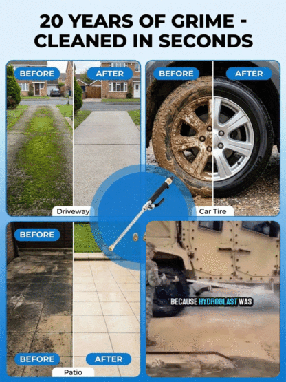 Aerospace-Grade Turbo Wand: Turns any hose into a power washer, blasting away 20-year grime in just 30s!