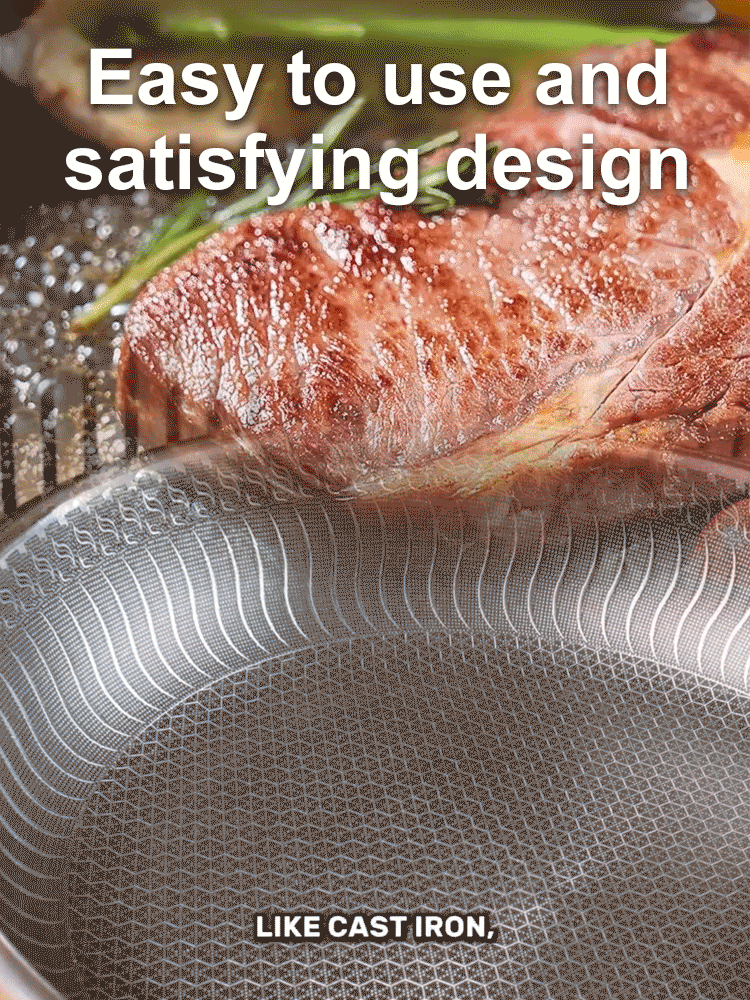 A century-old masterpiece: 316L stainless steel pan with Japanese honeycomb texture—truly non-stick, no coating, no fumes, no toxins. Healthy cooking, perfected.