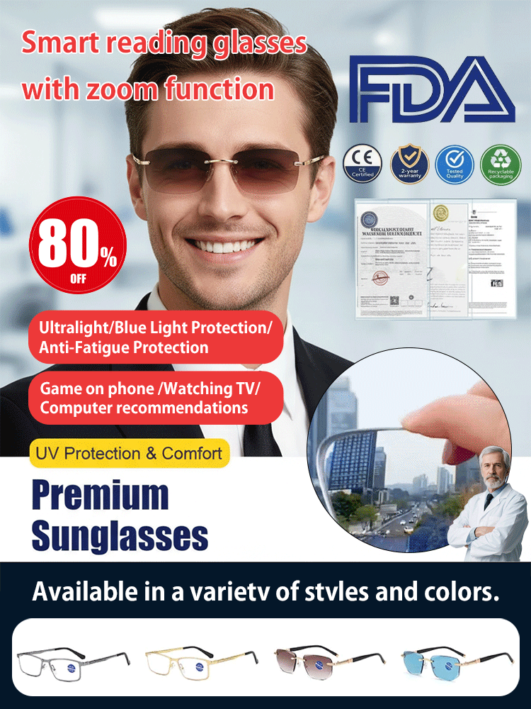 【No eye exam needed!】Smart Zoom Reading Glasses——👨‍⚕️Recommended by eye care professionals!👍