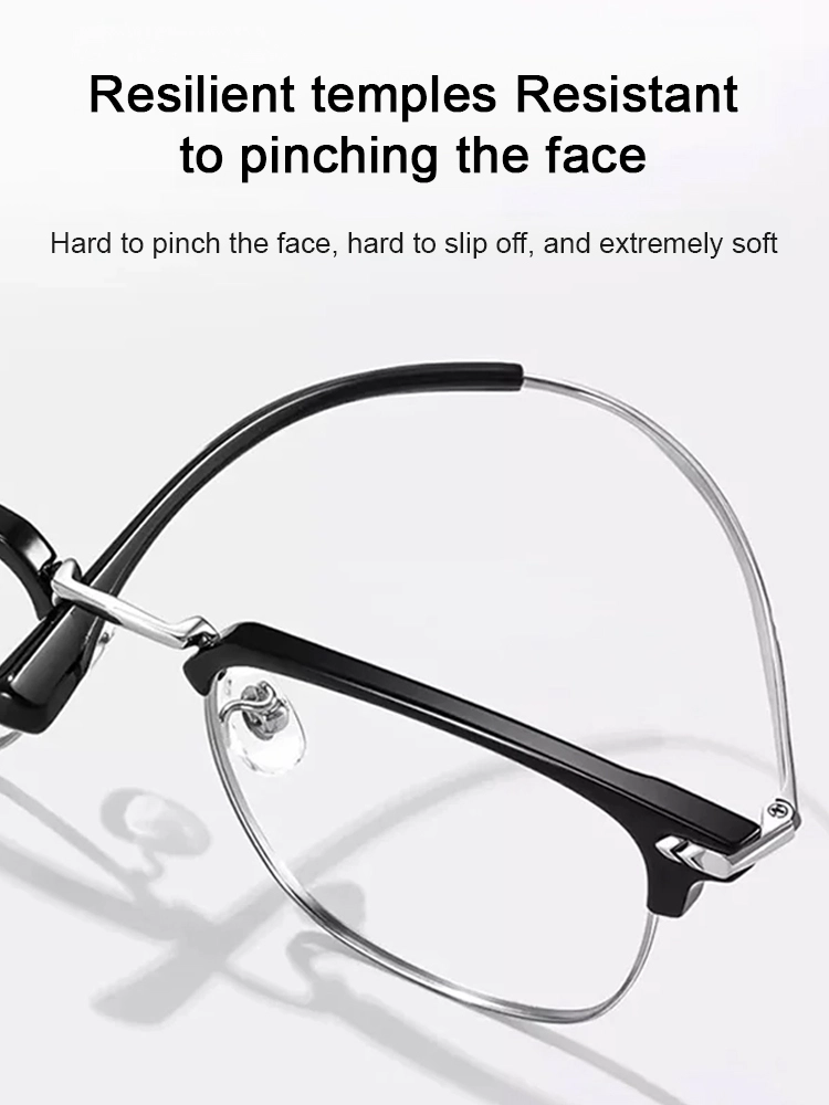 【Blocks 99.9% of harmful blue light】Automatic zoom blue light blocking reading glasses