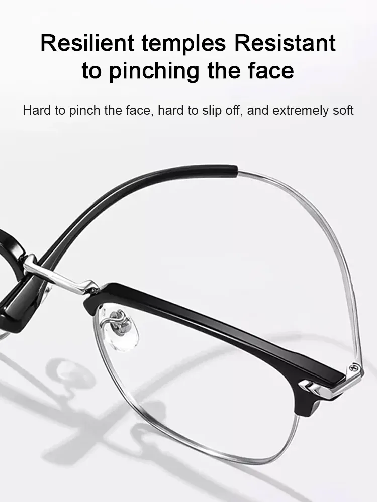 【Blocks 99.9% of harmful blue light】Automatic zoom blue light blocking reading glasses