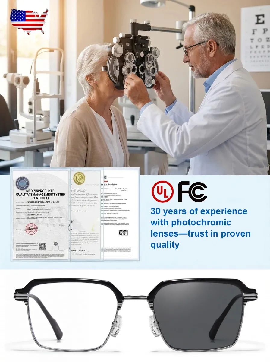 Auto Focus Photochromic Anti-Blue Light Reading Glasses