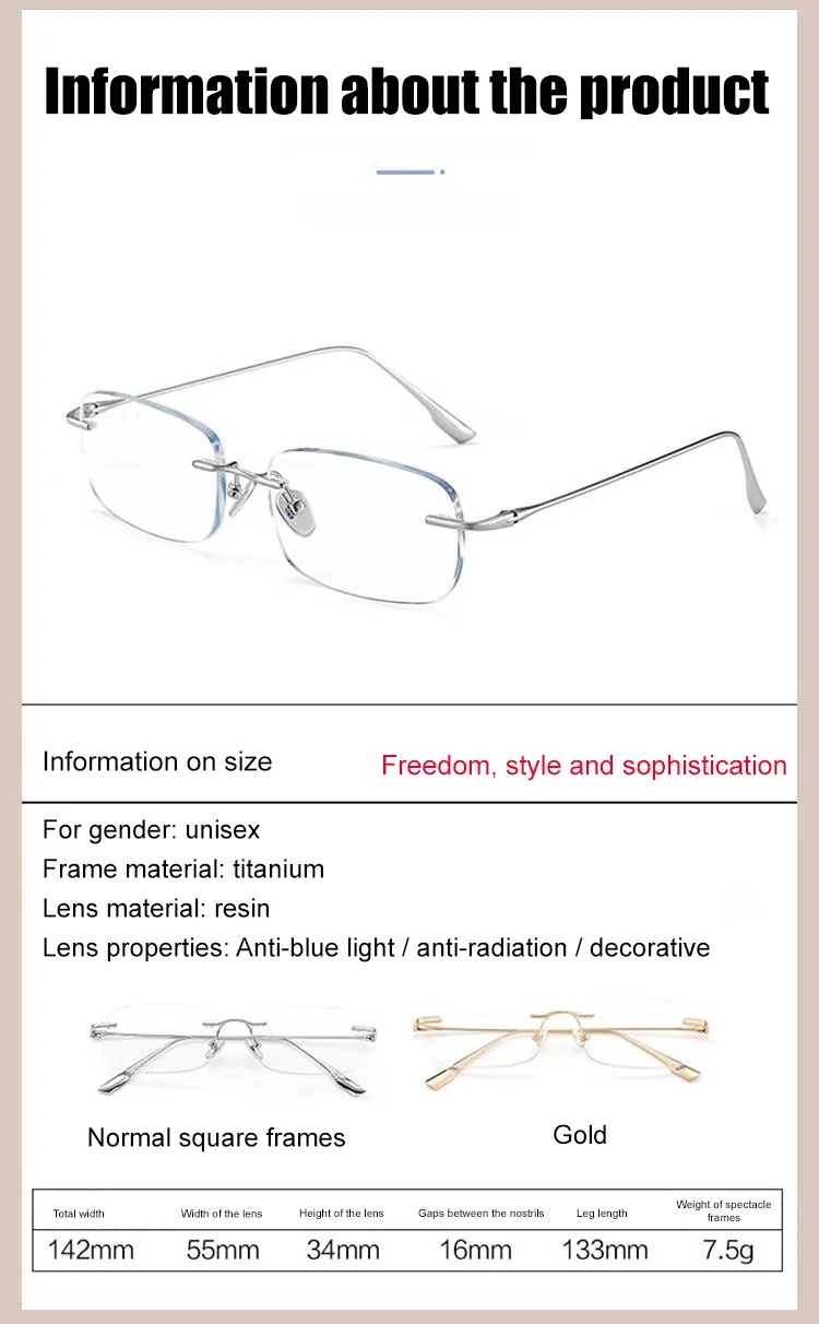 Smart Zoom Anti-Radiation HD Reading Glasses