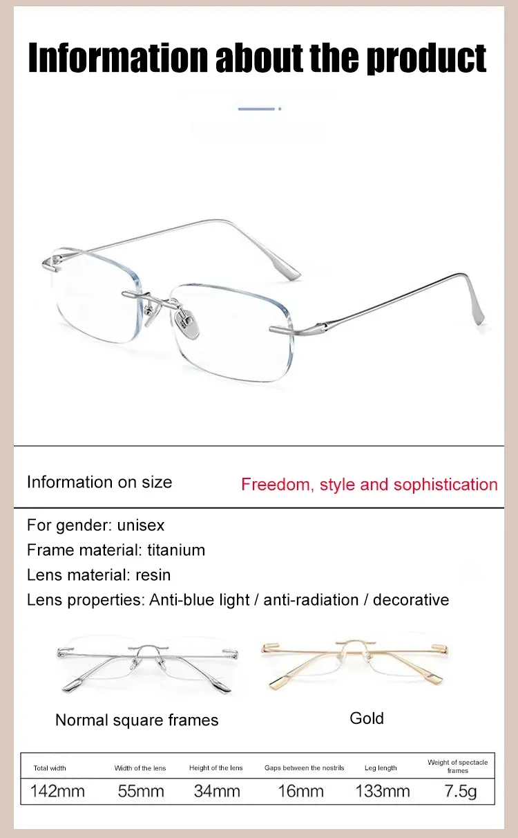 Smart Zoom Anti-Radiation HD Reading Glasses
