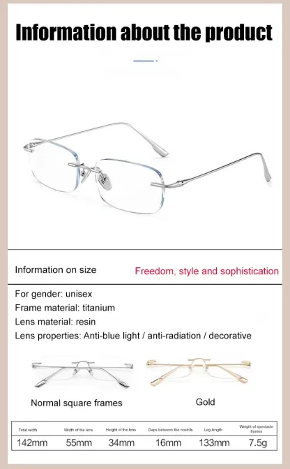 Smart Zoom Anti-Radiation HD Reading Glasses