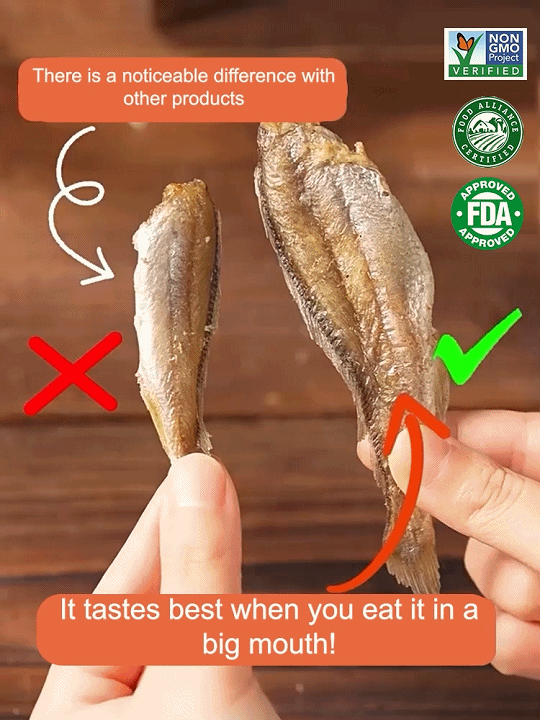 [200 pieces/box] Ready to eat, savory and crispy dried small yellow croaker - Not fried, low in calories