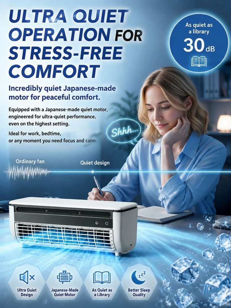 Brand new, energy-efficient AC with no drilling or outdoor unit needed. 