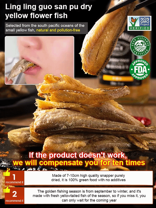 [200 pieces/box] Ready to eat, savory and crispy dried small yellow croaker - Not fried, low in calories
