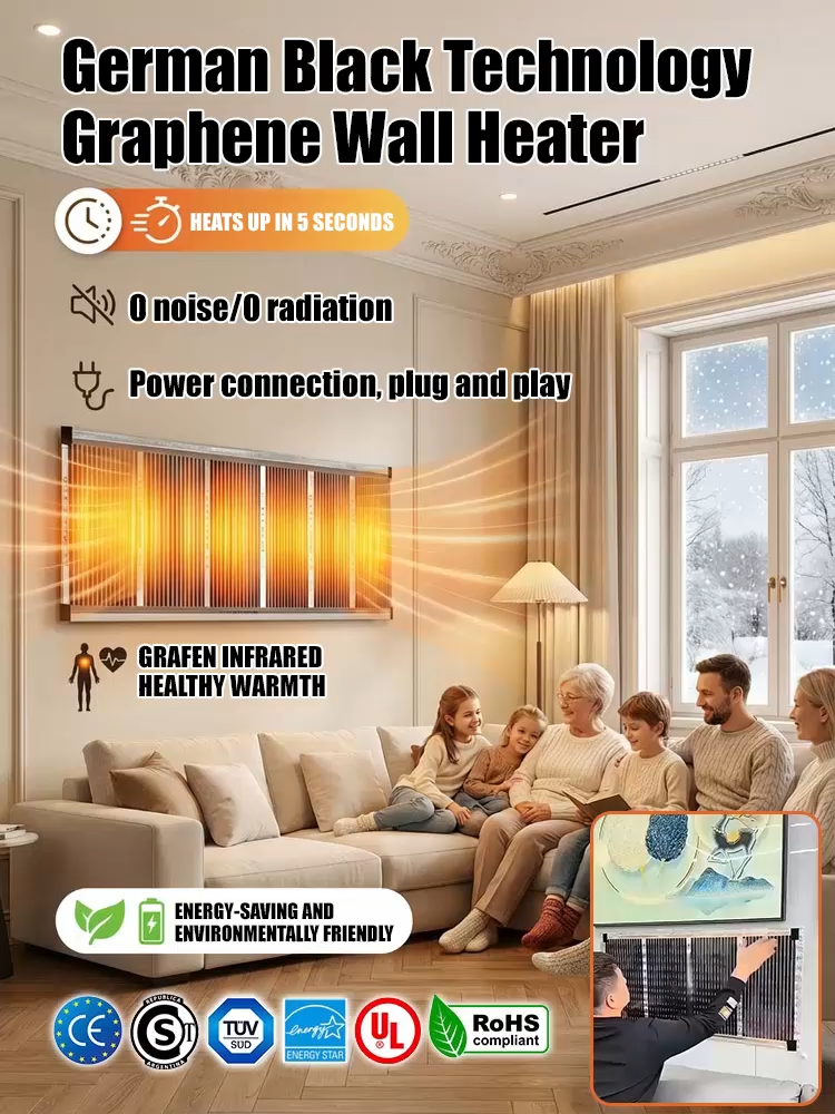 Graphene Wall Heater – Heats Up in 5 SECONDS! German Black Tech, Ultra-Efficient & Plug-and-Play