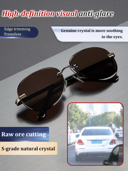 Crystal Stone Frameless Protective Sunglasses