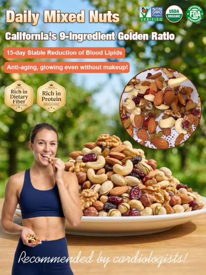 【Limited 15-Day Sale】California Organic Fresh NutsEach pack contains 670mg of heart-healthy Omega‑3 & 25g of plant protein ✨
