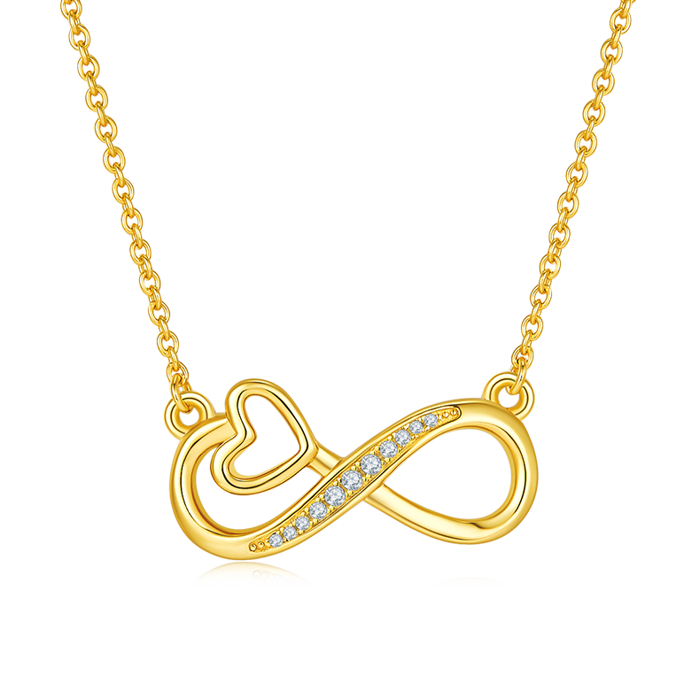 K021A Hollow "Infinite Love" Pendant, S925 Silver, D-Grade 0.10ct Moissanite