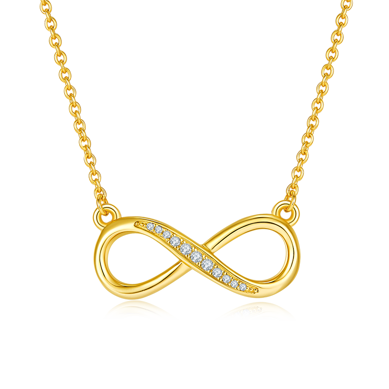 K022A "Simple Love" Themed "Infinite Love" Pendant, S925 Silver, D-Grade 0.10ct Moissanite