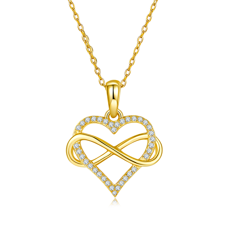 K023A Twisted "Infinite Love" Pendant, S925 Silver, D-Grade 0.18ct Moissanite