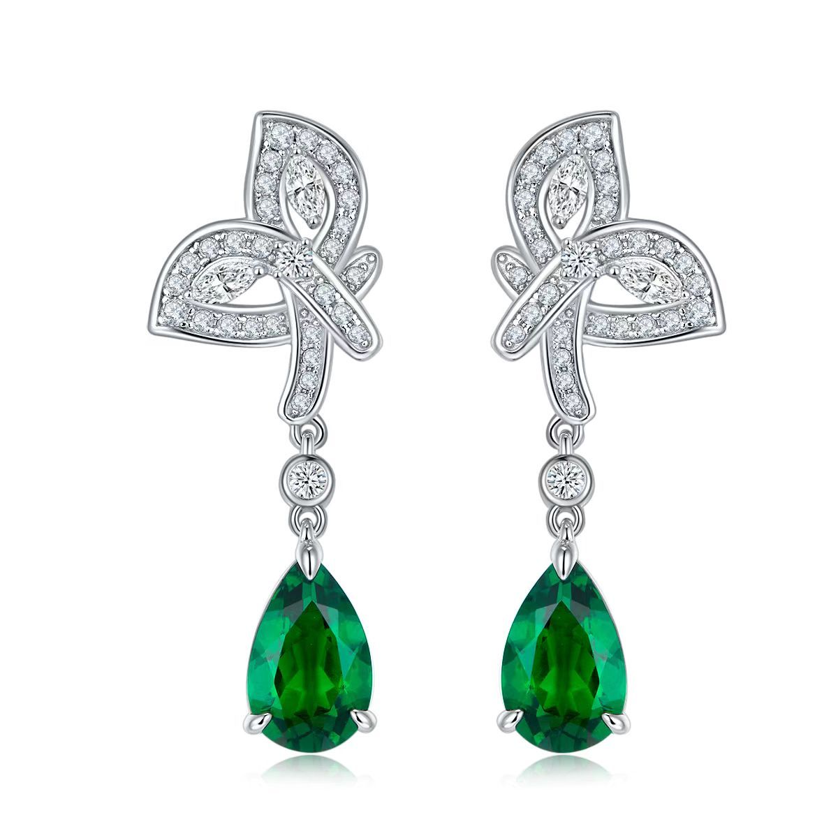 3.96ct Pear-Shaped Emerald Earrings
