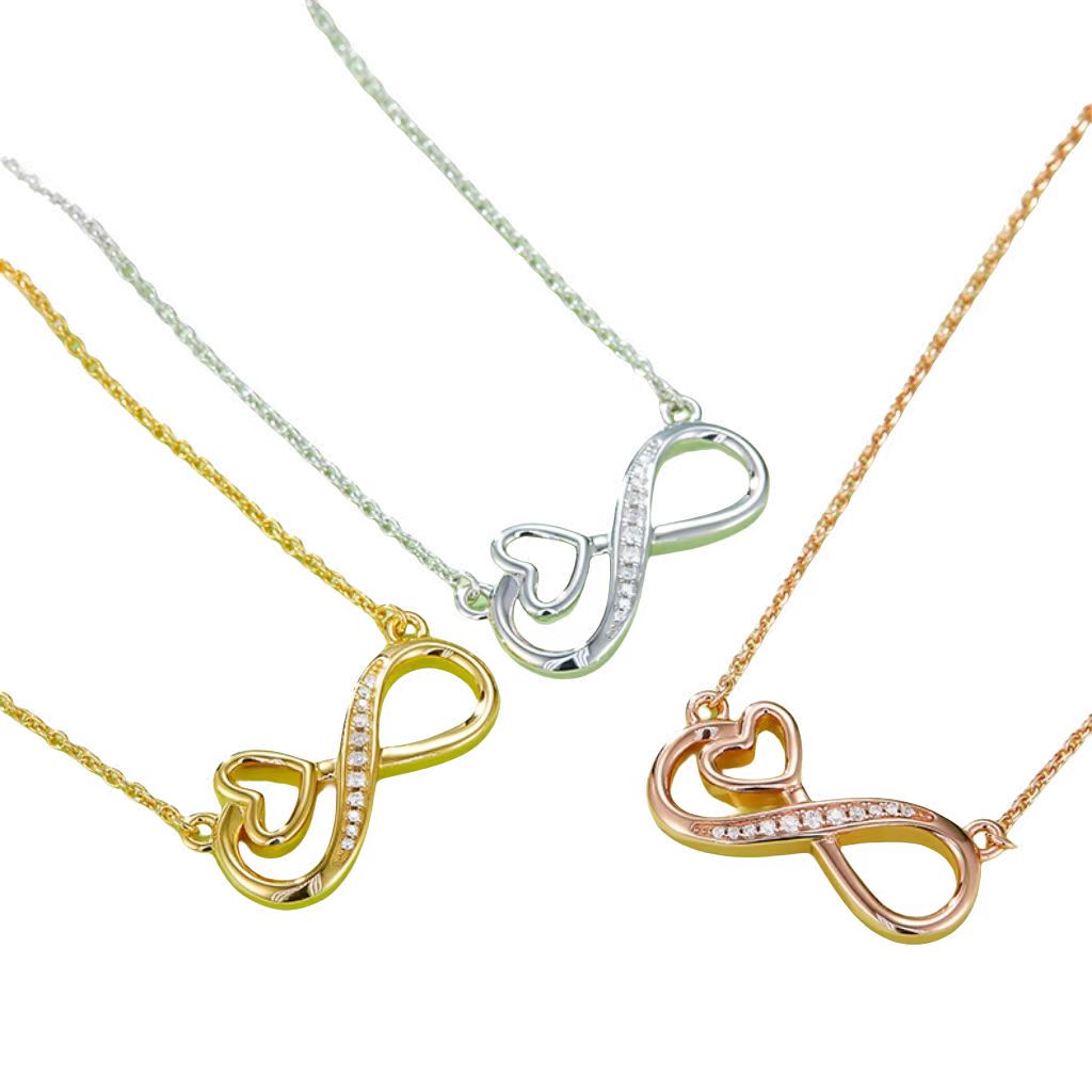 K021A Hollow "Infinite Love" Pendant, S925 Silver, D-Grade 0.10ct Moissanite