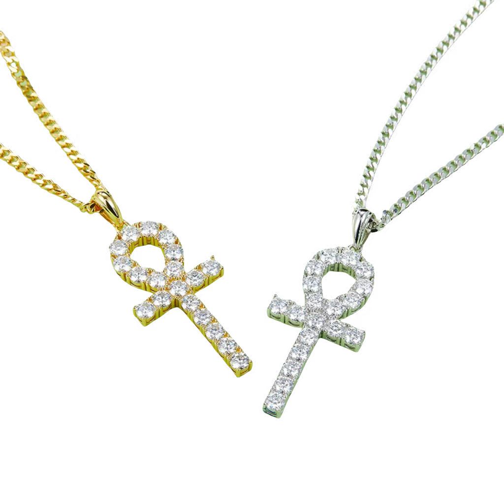 J002B Fashionable Cross Necklace, S925 Silver Pendant with 4.0mm D-Grade Moissanite
