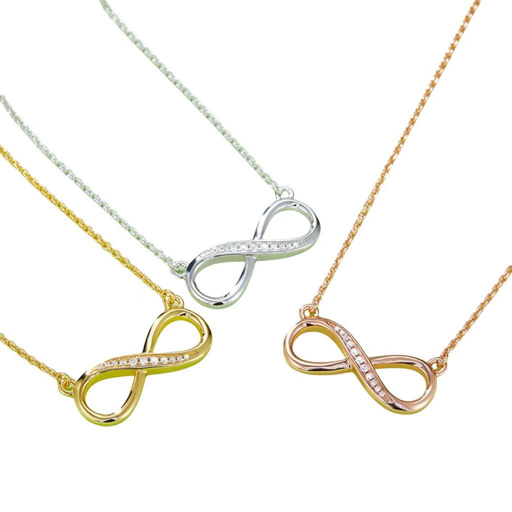 K022A "Simple Love" Themed "Infinite Love" Pendant, S925 Silver, D-Grade 0.10ct Moissanite