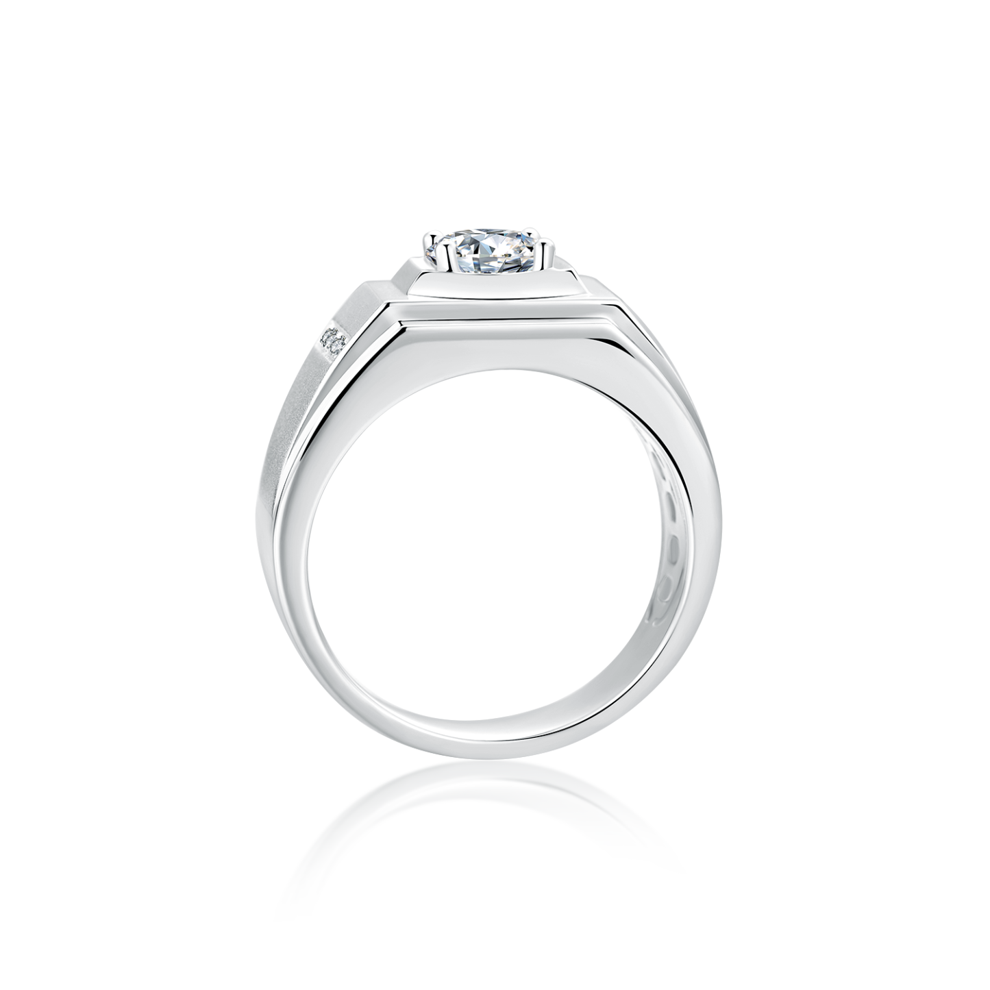 M79A S925 Silver Plated with White Gold, D-Grade 1ct Moissanite Ring for Men