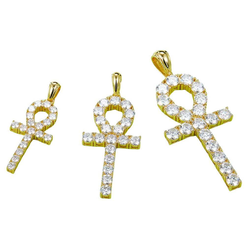 J002B Fashionable Cross Necklace, S925 Silver Pendant with 4.0mm D-Grade Moissanite