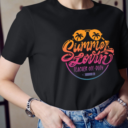 Summer Lover Teacher Off Duty Teacher T-Shirt