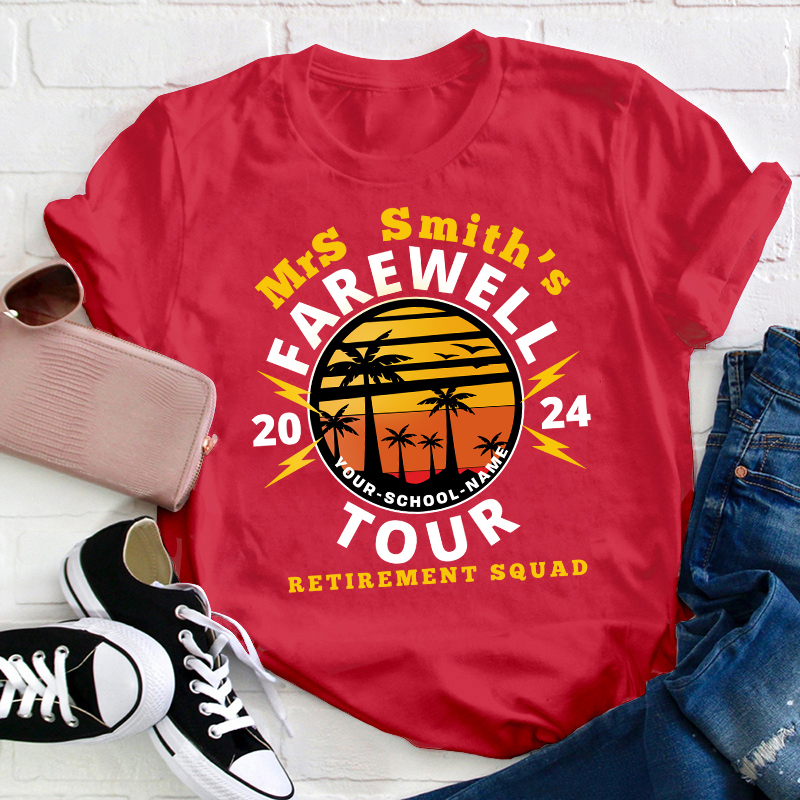Personalized Teacher's Farewell Tour Retirement Squad Teacher T-Shirt