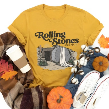 The Stone Was Rolled Away Christian Cotton T-shirt