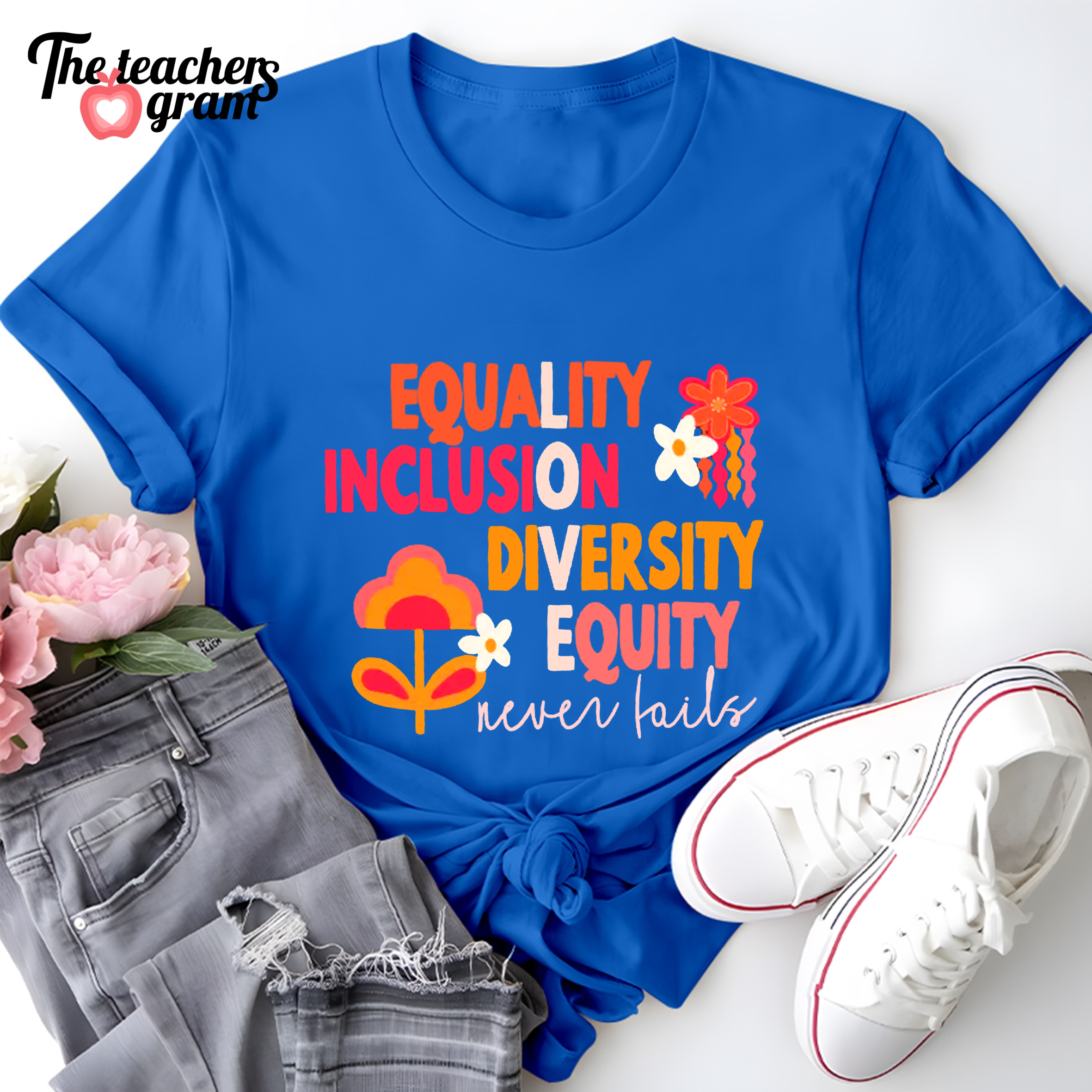 Equality Inclusion Diversity Equity Single Sided T-Shirt
