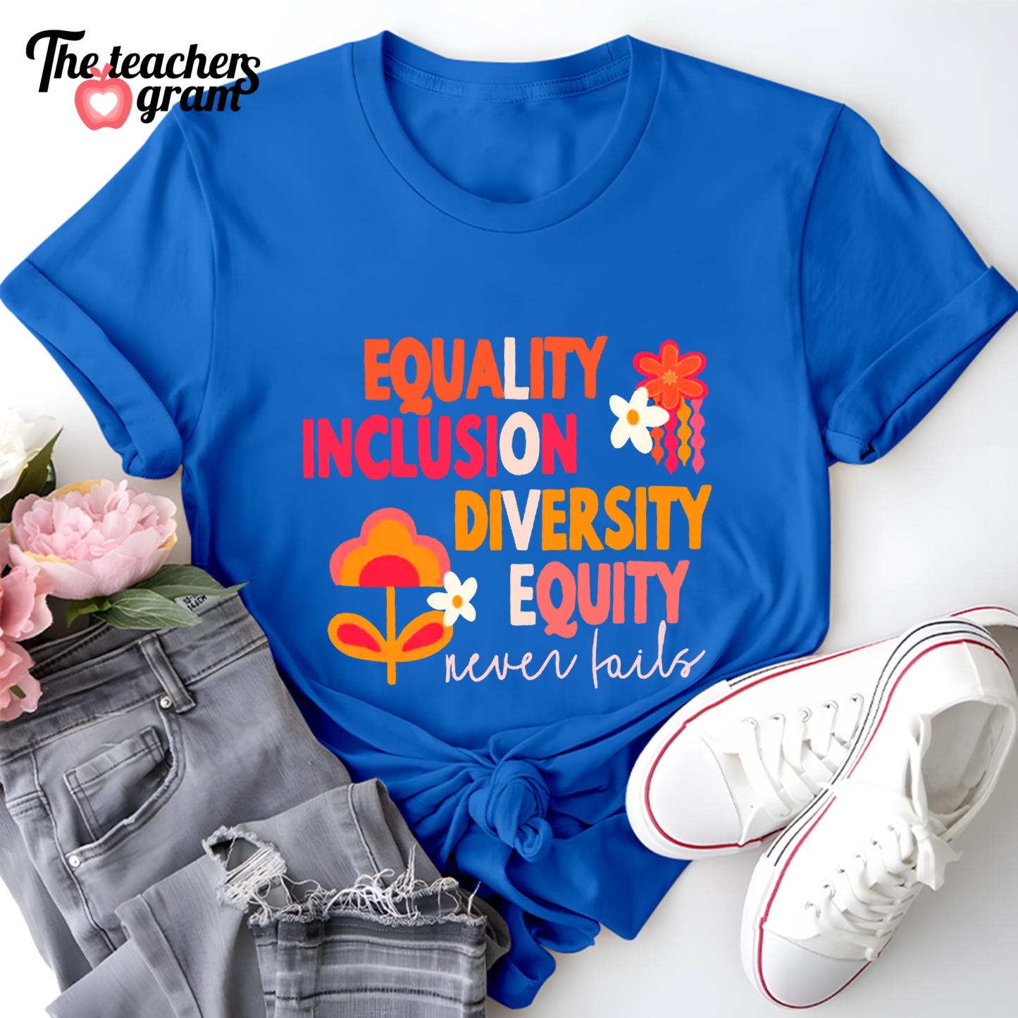 Equality Inclusion Diversity Equity Single Sided T-Shirt