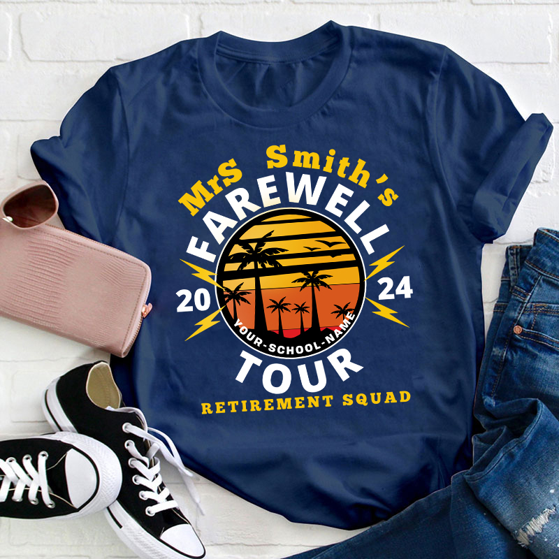 Personalized Teacher's Farewell Tour Retirement Squad Teacher T-Shirt