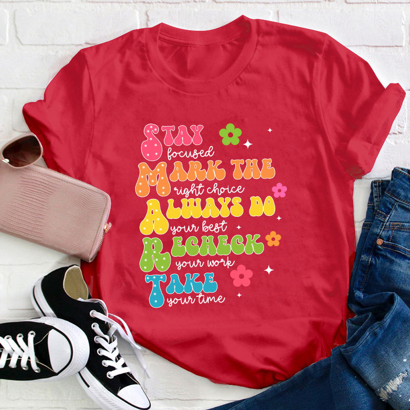 Smart Don't Stress Do Your Best Teacher T-Shirt